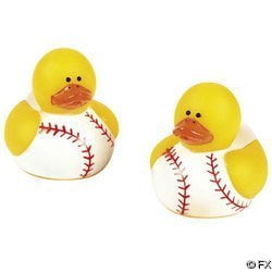 Party Baseball - Fun Express Baseball Rubber Duck Party Favors Set (24 Piece)