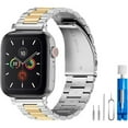 thumbnail image 2 of Sleek Stainless Steel Band Compatible with Apple Watch 42mm(Series 11/10)/41mm/40mm/38mm,  Metal Strap with Fold-Over Clasp, Business Casual Design for Men & Women, 2 of 6