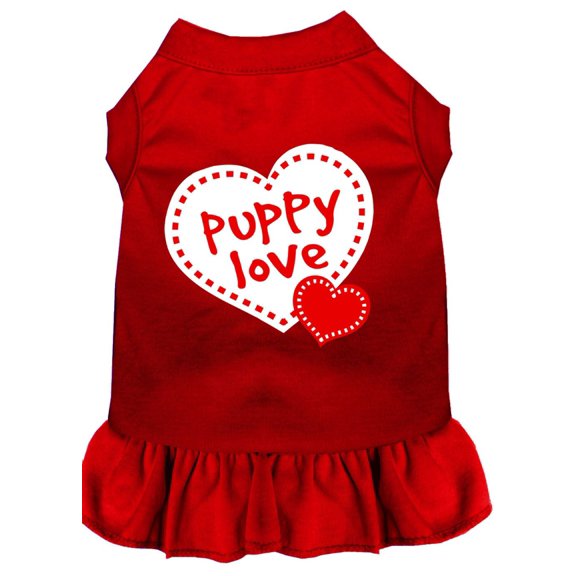 Pet Dog  Cat Dress Screen Printed, "Puppy Love"