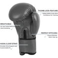 thumbnail image 3 of Kruzak Plain Boxing Gloves for Sparring, Kickboxing, Muay Thai, Martial Arts & MMA Fighting - Men & Women Punch Bag Mitts Training and Focus Pads Punching (Gray, 14 oz), 3 of 7