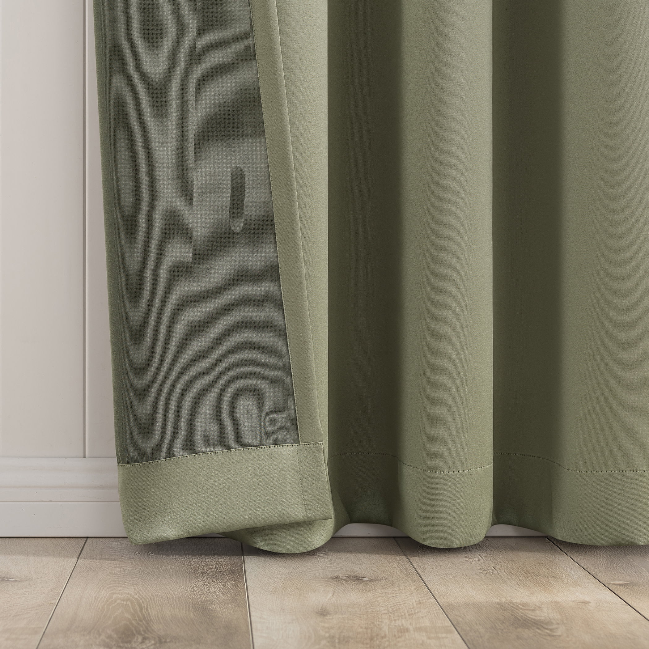 No. 918 Brandon 2-Piece Magnetic Closure Room Darkening  Grommet Top Curtain Panel, Sage Green, 54.0”W x 63"L