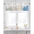 thumbnail image 2 of Spring Floral Kitchen Valances for Windows Farmhouse Linen Window Valance Curtain for Living Room Window Treatment Green Eucalyptus Leaves Blue Flowers Valance Rod Pocket Topper Drape, 42 x 12 Inch, 2 of 6