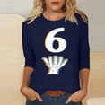 thumbnail image 3 of Birdeem Blouses Décontractées pour Femmes, Manches 3/4, Col Rond, Chandail, Haut Imprimé, Blouse Mode, 3 of 5