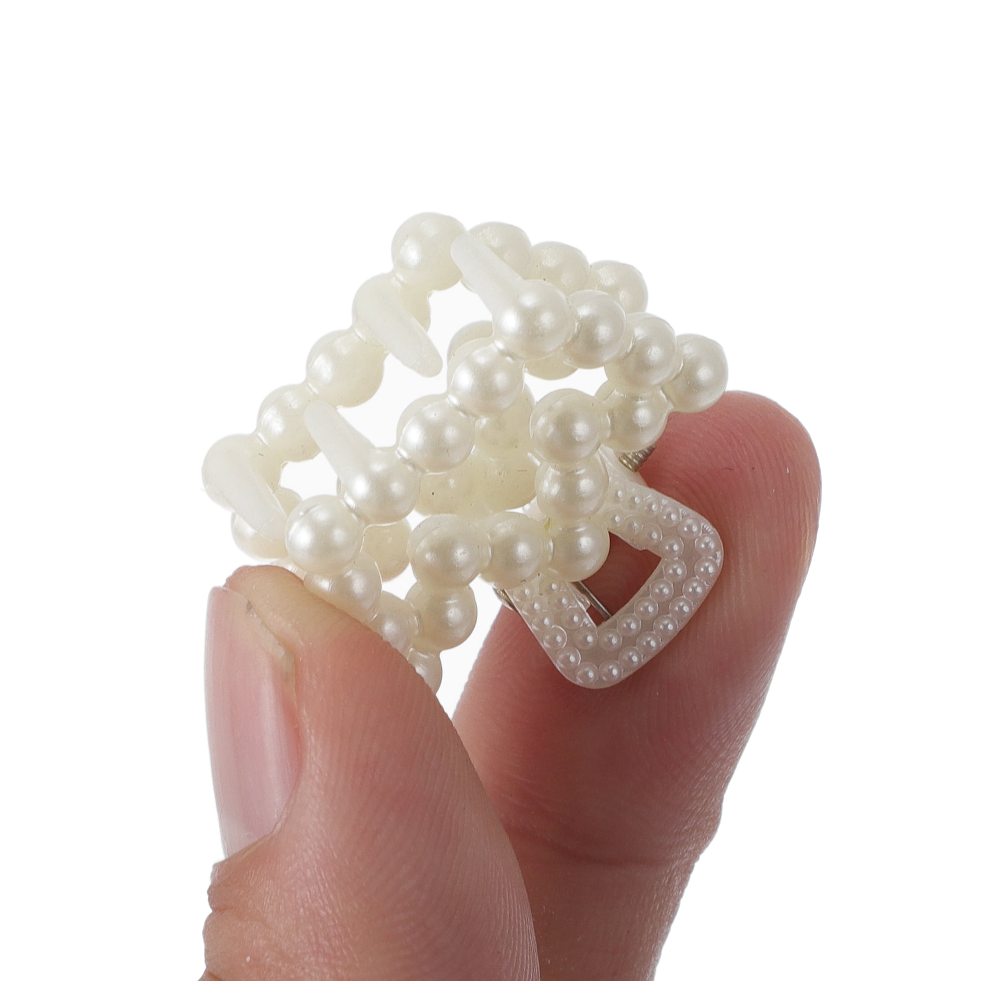 Unique Bargains 6Pcs Women Fashion Pearl Mini Pearl Cross Hairdo Clips Pearl Hollow Crown