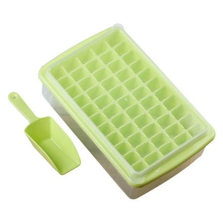 

ZUARFY Kitchen Crisper 55 Cells Ice Cube Tray with Lid Mini Nuggets Ice Container