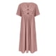 thumbnail image 4 of Vestido largo boho de manga corta con cuello en V y bolsillos para mujer: vestido de playa de poliéster con estampado floral para el verano, 4 of 5