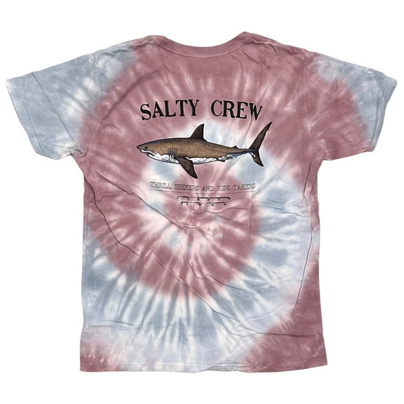 Salty Crew Women's Bruce Tie Dye Boyfriend Relaxed Fit Tee T-Shirt in Faded Plum (X-Small, Faded Plum)