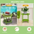 thumbnail image 5 of Nalone 2-Layer Outdoor Side Table, HDPE Weather-Resistant Adirondack Coffee Side Patio End Table for Living Room Bedroom, Outdoor Side Table Outside, Lime, 5 of 7