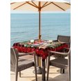 thumbnail image 2 of Outdoor Tablecloth with Umbrella Hole and Zipper, Red Black Christmas Square Table Cloth 60x60 Inch Waterproof Tablecloth, Xmas Winter Gnomes Buffalo Plaid Picnic Table Cover for Patio Camping, 2 of 7