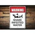 thumbnail image 1 of Shark infested Water Novelty Decor, Metal Wall Sign - 10x14 Inches, 1 of 4