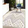 thumbnail image 4 of Chevron Decorative Rug, Hand Drawn Aztec Pattern Primitive Clan Motif with Dashed Lines Artwork, Quality Carpet for Bedroom Dorm and Living Room, 6 Sizes, Pale Grey, by Ambesonne, 4 of 4