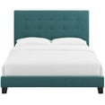 thumbnail image 5 of Pemberly Row Twin Tufted Button Upholstered Fabric Platform Bed in Teal Blue, 5 of 5