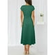 thumbnail image 2 of Vestido de cóctel Happy Sailed, manga corta, cintura fruncida, verde, 2 of 7