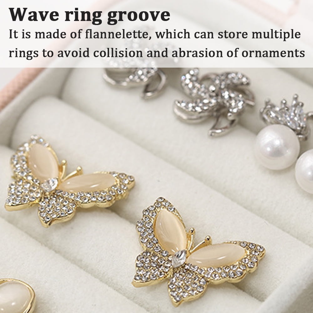 Petite Boîte à Bijoux De Voyage Pour Femmes Et Filles, étui à Bijoux De Voyage à 2 étages, En Cuir PU, Mini Présentoir Portable Pour Bijoux Pour Boucles D'oreilles, Bagues, Colliers, Bracelets