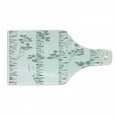 thumbnail image 1 of Birch Tree Cutting Board, Plain Colored Branches Leaves Autumn Nature Forest Inspired Image Print, Decorative Tempered Glass Cutting and Serving Board, Wine Bottle Shape, Grey White, by Ambesonne, 1 of 1