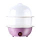 thumbnail image 2 of Mini Egg Cooker Acero inoxidable | Máquina de huevos cocidos eléctricos de doble capa | Cocina hasta 14 huevos | Aparato compacto para ahorrar espacio | Apagado rápido y automático | Negro Azul Rosa, 2 of 6