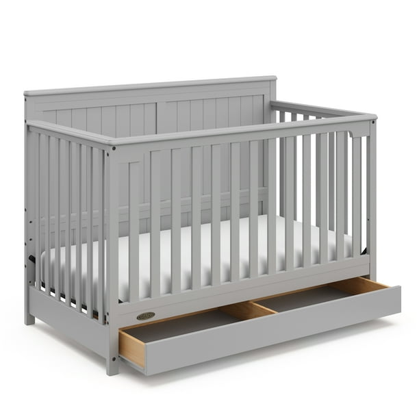 Graco Hadley 4 In 1 Convertible Crib With Drawer Pebble Gray