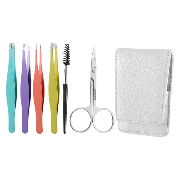 FELTECHELECTR 1 juego de pinzas profesionales para cejas, tijeras para cejas, herramienta de maquillaje para cejas