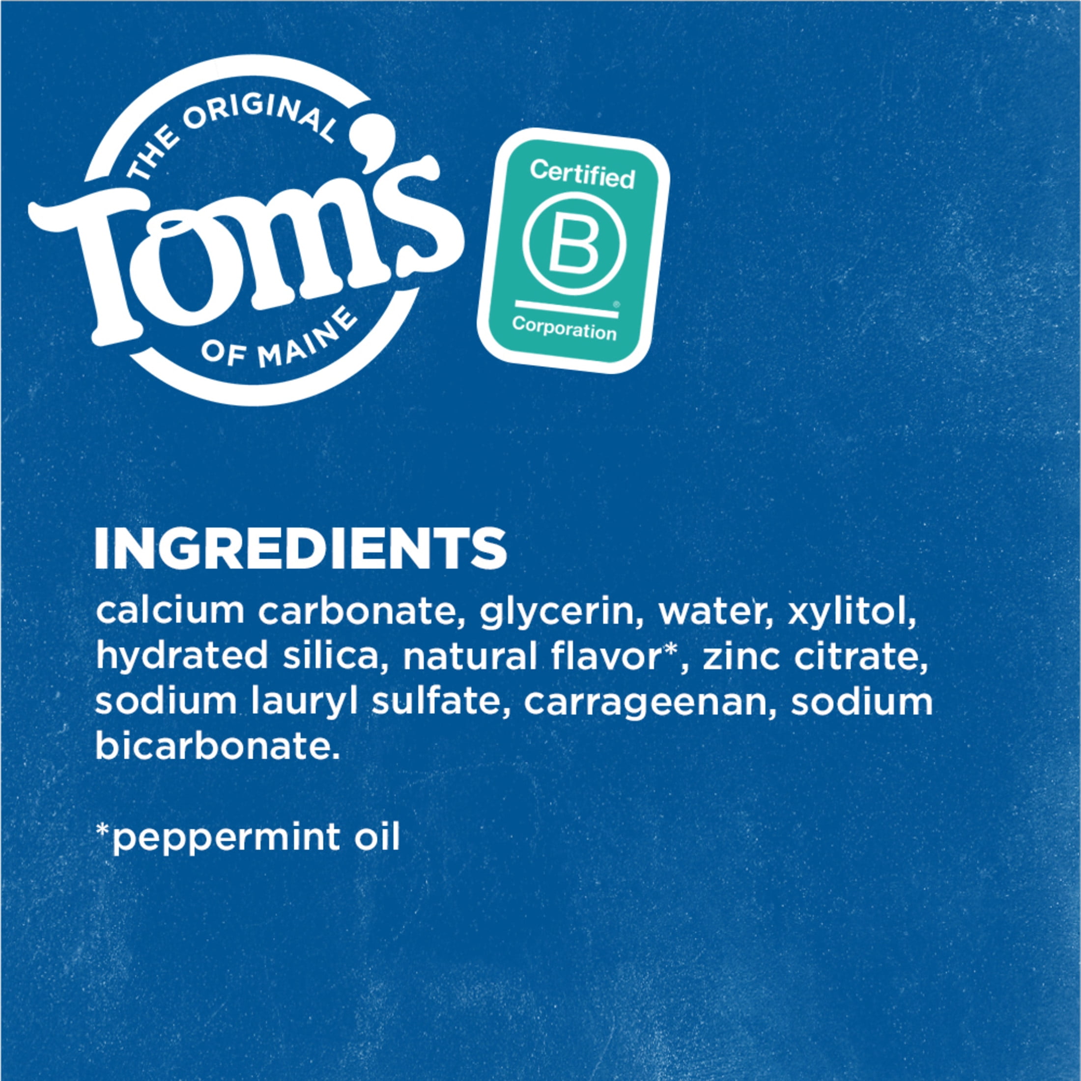 Toms of Maine Fluoride-Free Antiplaque & Whitening Natural Toothpaste, Peppermint, Travel Size, 1 oz.