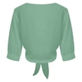 thumbnail image 6 of fheaev Summer Cardigans for Women V Neck 1/2 Sleeve Tie Front Loose Fit Lightweight Chiffon Sun Protection Top Mint Green XL, 6 of 9