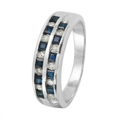Foreli 1CTW Sapphire And Diamond 14K White Gold Ring