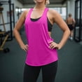 thumbnail image 4 of Women Workout Tops Sleeveless Tank Tops for Women Open Back Undershirt Sleeveless Shirts Plus Size Gym Clothes (Hot Pink,L), 4 of 5