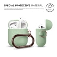 thumbnail image 3 of Funda de silicona con llavero compatible con Apple AirPods Case 1 y 2 LED frontal visible soporta carga inalámbrica silicona protectora ELAGO verde pastel, 3 of 5