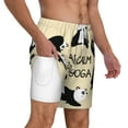 thumbnail image 3 of Picia Panda Doing Yoga pattern Mens Swim Trunks with Compression Liner Stretch Beach Shorts Quick Dry with Zipper Pockets No-Chafing Board Shorts-X-Large, 3 of 9