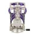 thumbnail image 2 of Matashi Silver Plated Train Ornament with Lavender Crystal Accents Decorative Tabletop Showpiece – Single Piece, 2 of 5