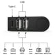 thumbnail image 3 of YH-036-2.0 Mini Portable USB Hub 270-Degree Rotating Type-C + 2 x USB2.0 Expansion Dock - Black, 3 of 5