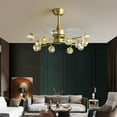 thumbnail image 6 of AFANQI Gold Sputnik Crystal Chandelier Fan, Low Profile Fandelier, Bladeless Ceiling Fan Light Kit for Living Room Bedroom, 6 of 12