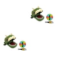 thumbnail image 1 of Bewildely Juguete aterrador para morder a mano de dinosaurio, de cocodrilo de descompresión, alivio del estrés, juguetes geniales, Verde claro 2piezas, 1 of 6