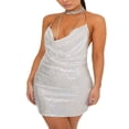 thumbnail image 1 of AMERTEER Robe Mini à Paillettes pour Femmes Sans Manches Bretelles Spaghetti Robe Moulante Club Soirée Scintillante Noire m, 1 of 5