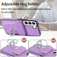 thumbnail image 6 of TECH CIRCLE Case for Samsung Galaxy S22+ 6.6", [Built-in 2 Micro-SIM Card Slots] Slim Soft Shockproof Protective Cover with Ring Holder Stand + Card Holder Pocket + Eject Pin Holder - Lavender, 6 of 8