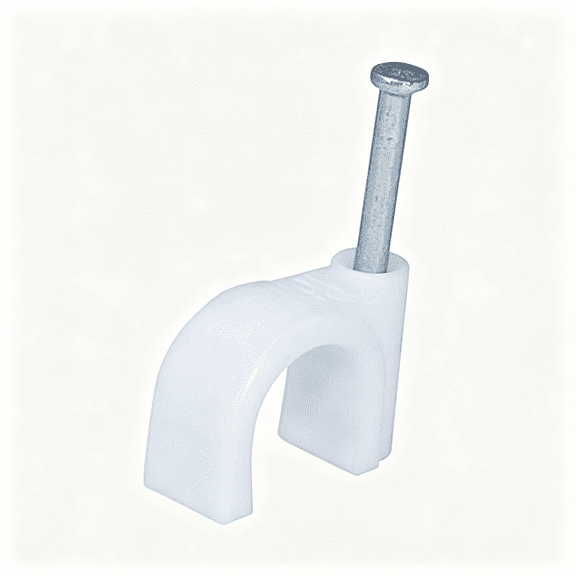 GJX Circle Cable Clips with Steel Nail, 10Mm, 100Pcs/Pack Cable Clips Wall White Cable Clips