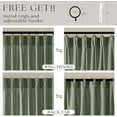 thumbnail image 5 of Sage Green Pinch Pleated Linen Cafe Curtains 45 Inch Length 2 Panels for Dining Room Kitchen Bedroom Semi Sheer Pleat Drapes with Hooks Rings Light Filtering Short Window Curtain Cabinet 40x45, 5 of 7