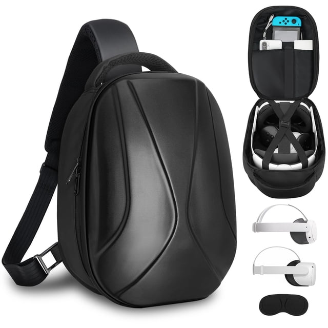 BnLnHOGVR Quest 3 Carrying Case Compatible with Meta Quest 3/Quest 2/Vision Pro VR Headset Expand Capacity for Elite Head Strap and Controller Accessories Ultra Unique Design for Comfort Travel