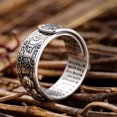 thumbnail image 3 of Jiaroswwei Men Ring Retro Style Engraving Sutra Characters Hypoallergenic Adjustable Fashion Jewelry Chinese Mythical Animal Finger Ring for Dating, 3 of 8