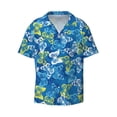 thumbnail image 5 of PAYOHTO Tropical Colored Butterflies Mens Hawaiian Casual Short-sleeved Shirt Tropical Summer Beach Button Down Shirts, 5 of 7