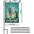 thumbnail image 2 of Llama Welcome Party Burlap Garden Flag Double Sided Premium Fabric Cute Llama Cactus Cacti Outdoor Decoration Banner for Yard Lawn 12.5" x 18", 2 of 6