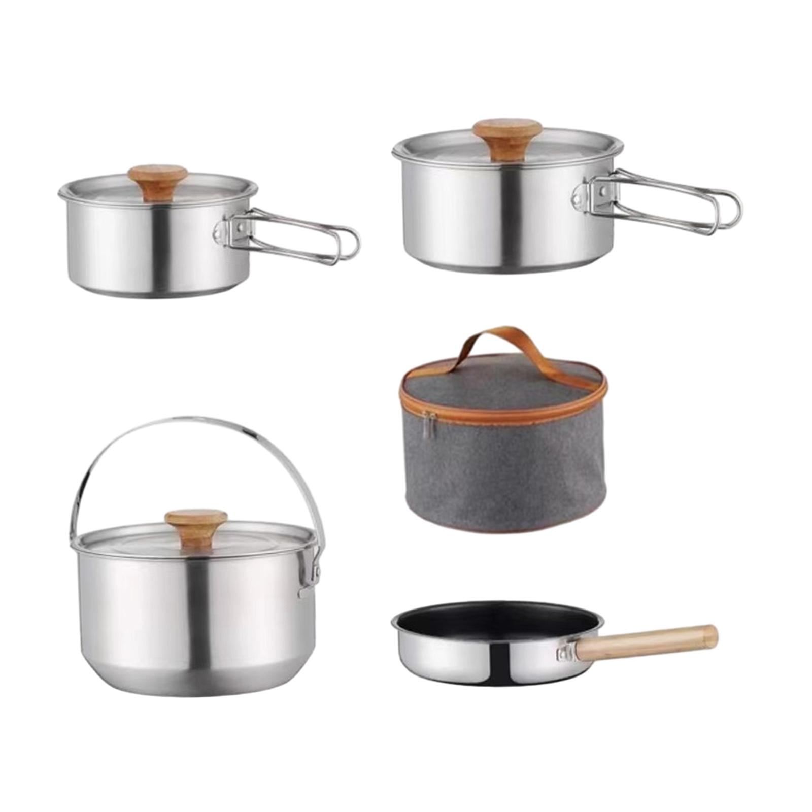 Nishiyuenyi Camping Cookware Kit Cooking Set Lightweight Frying Pan Outdoor Pot Cookset for without kettle