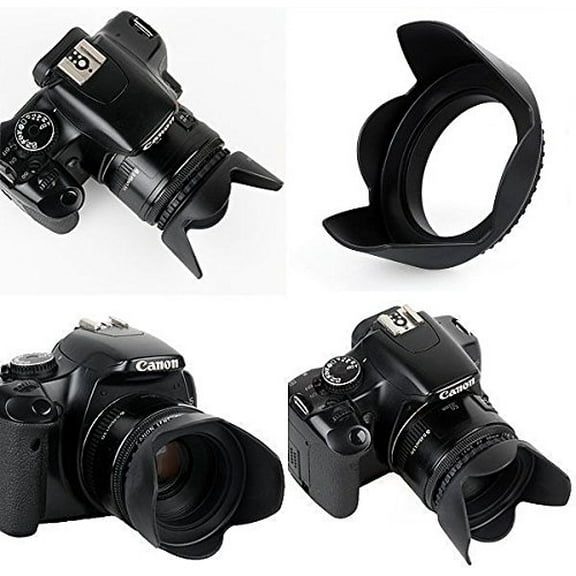 Pro Hard Lens Hood with Collar Clamp For Canon EOS Rebel T6 80D 70D (58mm compatible)