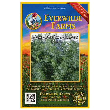Everwilde Farms - 2000 Mammoth Long Island Dill Herb Seeds - Gold Vault Jumbo Bulk Seed