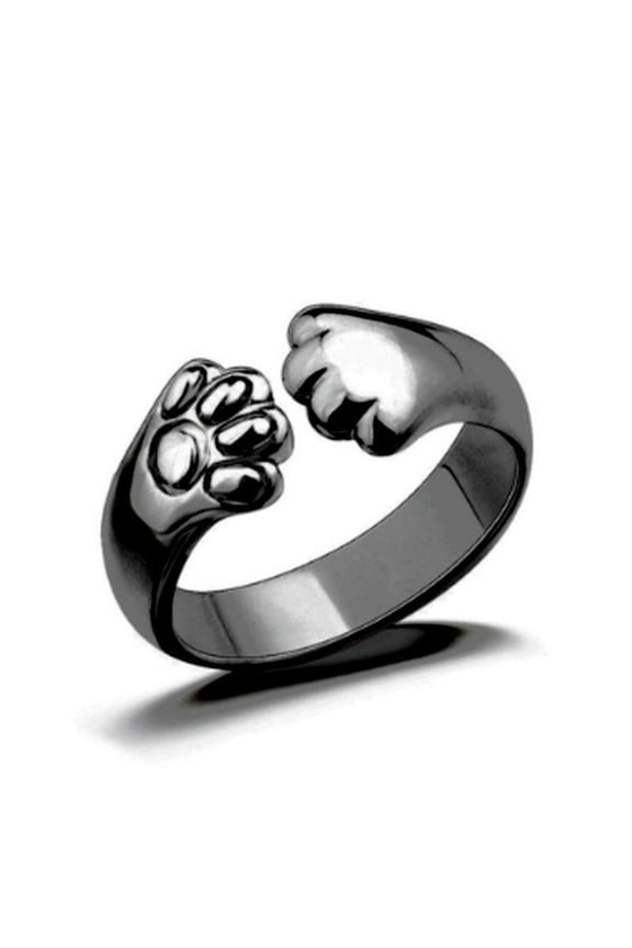 Bear Paw Ring Adjustable Opening Animal Rings for Women and Men European American Alloy Band Fashion Jewelry Gold