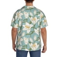 thumbnail image 7 of Goofa Lilies Flowers Printed Men's Casual Short-sleeved Shirt,Lightweight Breathable Button-down,Summer Casual men's top,Versatile Fashion shirt-Medium, 7 of 7