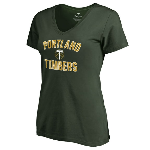 Women's Green Portland Timbers Victory Arch V-Neck T-Shirt