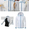 thumbnail image 3 of Chaqueta transpirable Hombres s impermeables con capucha de manga blanco shamjiam Camisas de pesca impermeables, 3 of 9