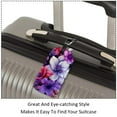 thumbnail image 3 of Square 2Pack PU Leather Art Flowers Cruise Luggage Tag with Privacy Cover and Name ID Tag for Travel Handbags Backpacks Luggage Tags, 3 of 6