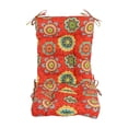 thumbnail image 5 of Blazing Needles 18-inch by 38-inch Spun Polyester Patterned Outdoor Tufted Chair Cushion, 5 of 5