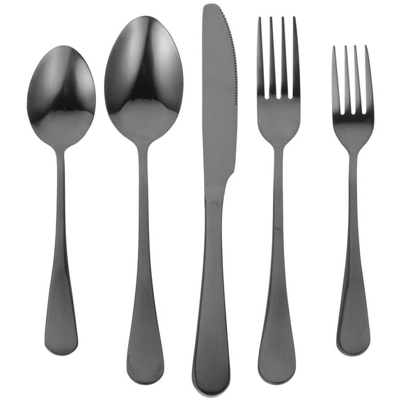 GOOHOCHY Eating Utensils Sets Black For Home Cooking 1Set